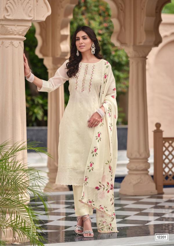 Lily And Lali Lucknowi Party Silk Designer Kurti With Bottom Dupatta